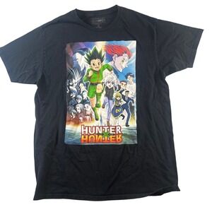 Hunter x Hunter Anime Graphic T-Shirt Mens XL Black Gon Killua Hisoka Cotton Tee